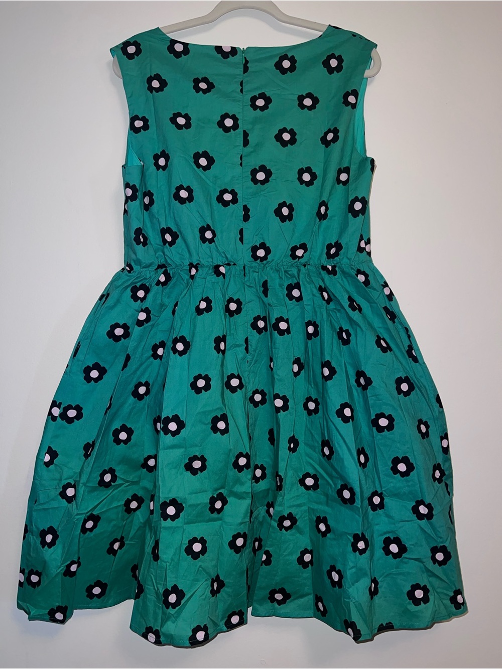 Tulip B Women XLarge Green Floral Sleeveless Fit and Flare Dress Pockets MDJD630 - Picture 7 of 11